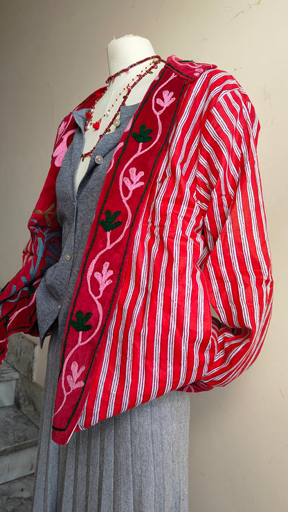 Giacca Boho con Tasche Laterali