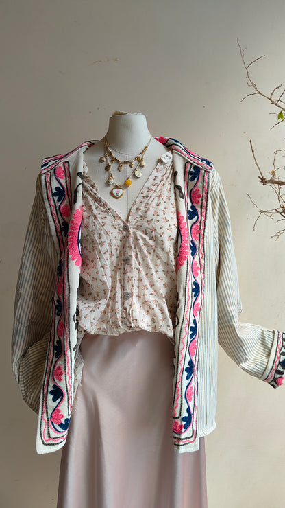 Giacca Boho con Tasche Laterali