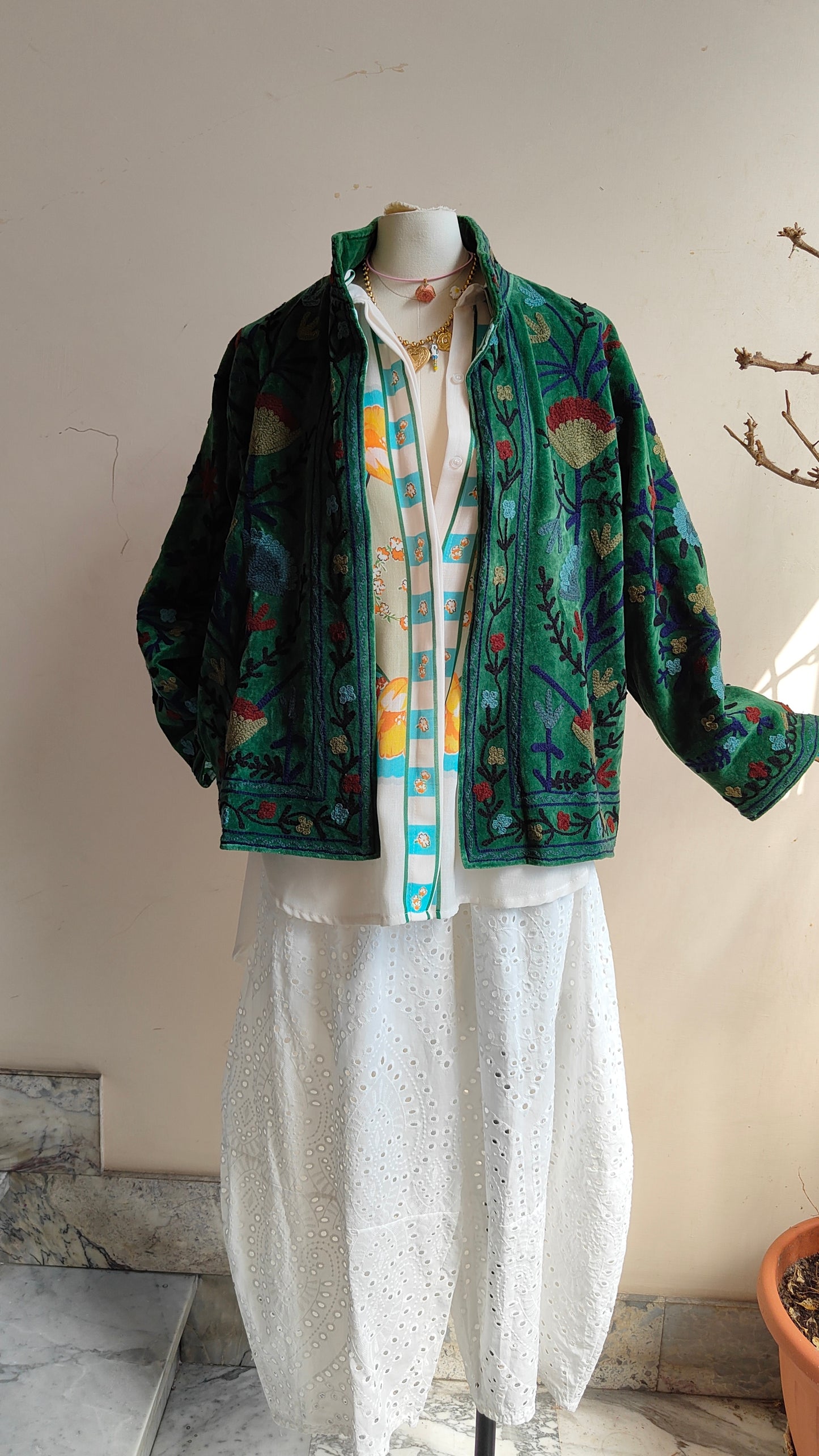Giacca Boho con Tasche Laterali