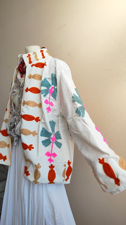 Giacca Boho con Tasche Laterali