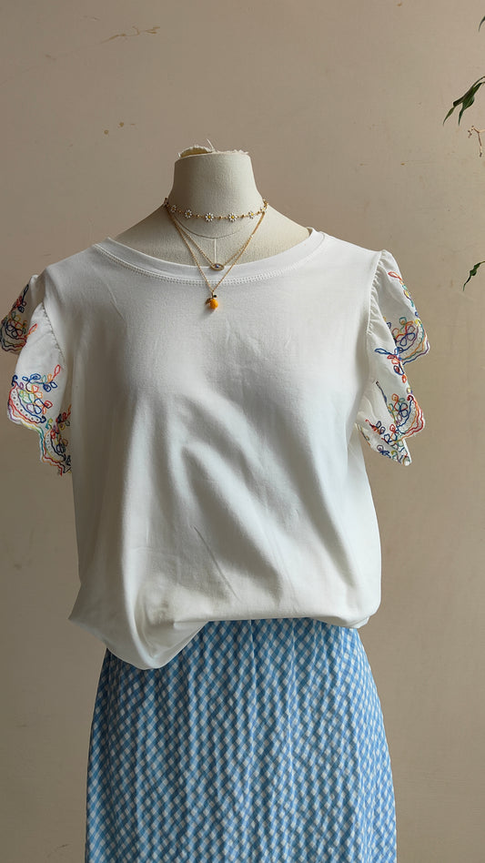T-shirt Fiorellini Ricamati