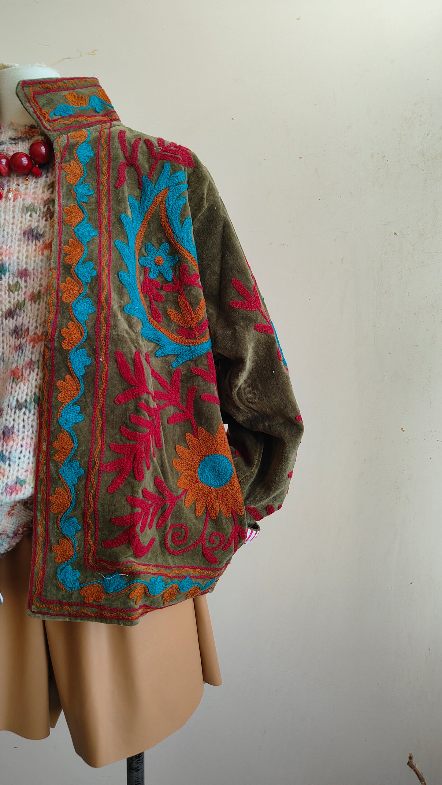 Giacca Boho con Tasche Laterali