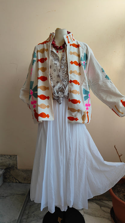 Giacca Boho con Tasche Laterali