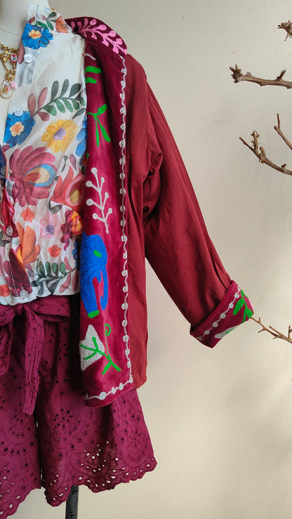 Giacca Boho con Tasche Laterali
