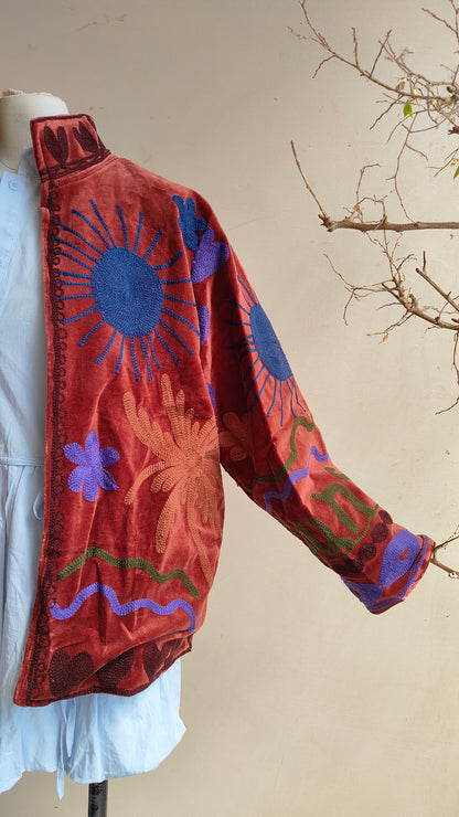 Giacca Boho con Tasche Laterali