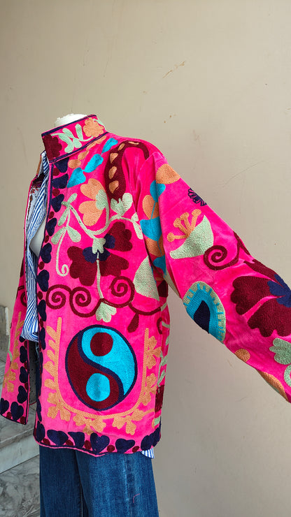 Giacca Boho con Tasche Laterali