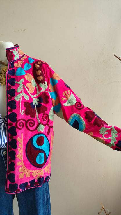 Giacca Boho con Tasche Laterali