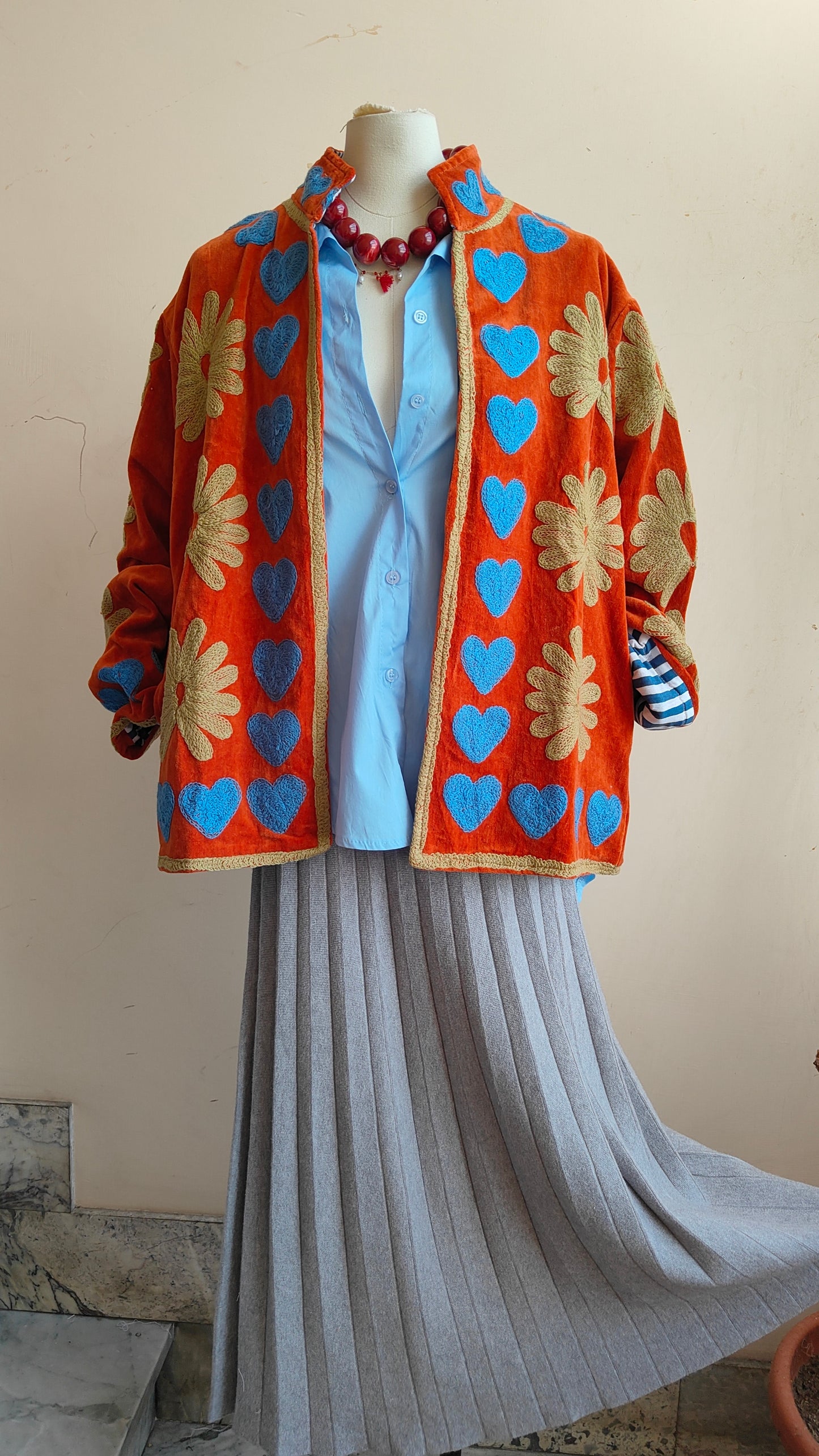 Giacca Boho con Tasche Laterali