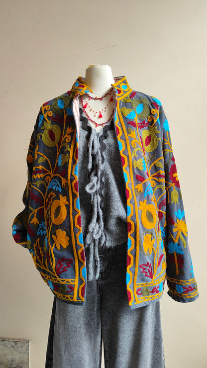 Giacca Boho con Tasche Laterali