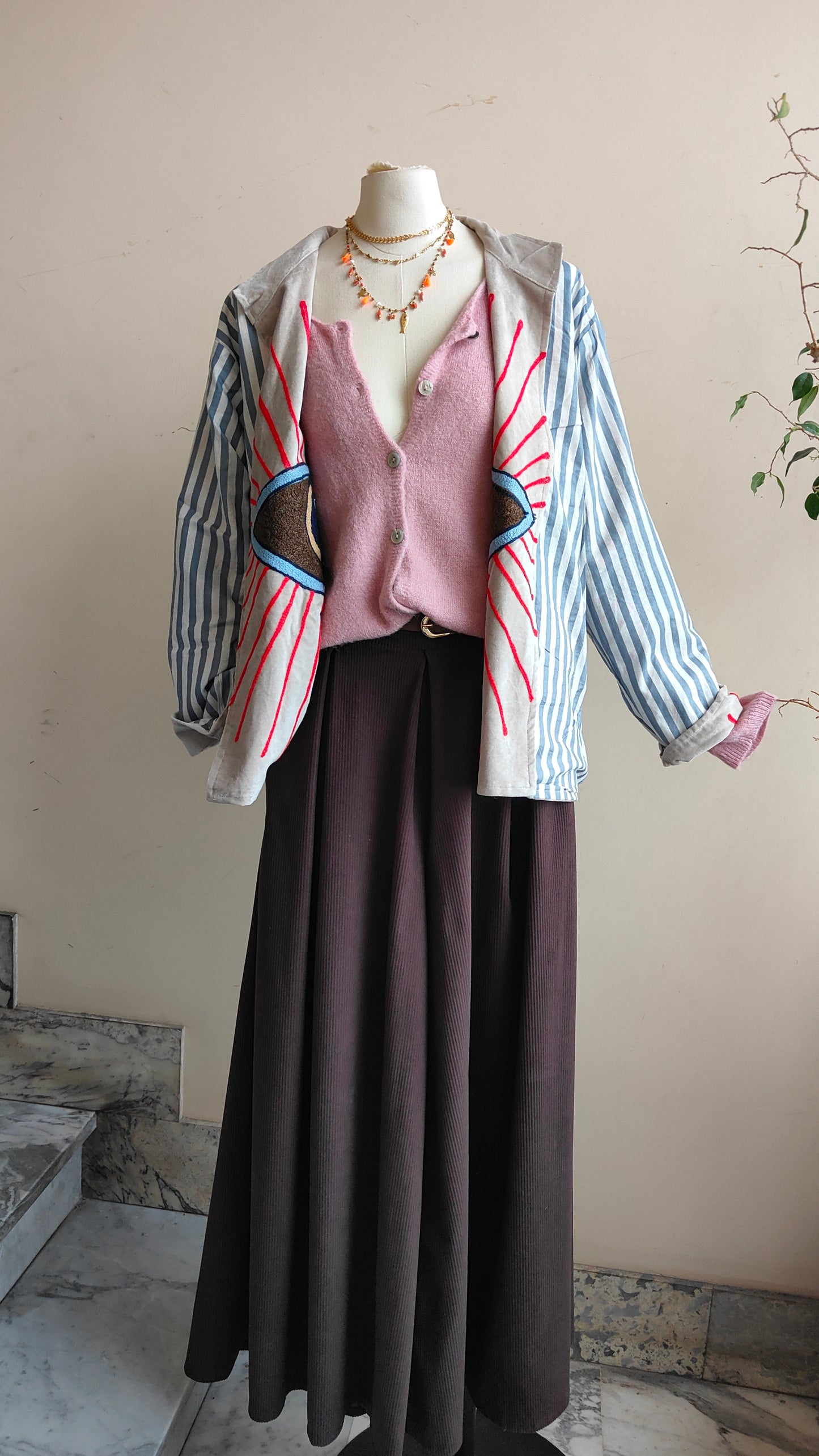 Giacca Boho con Tasche Laterali