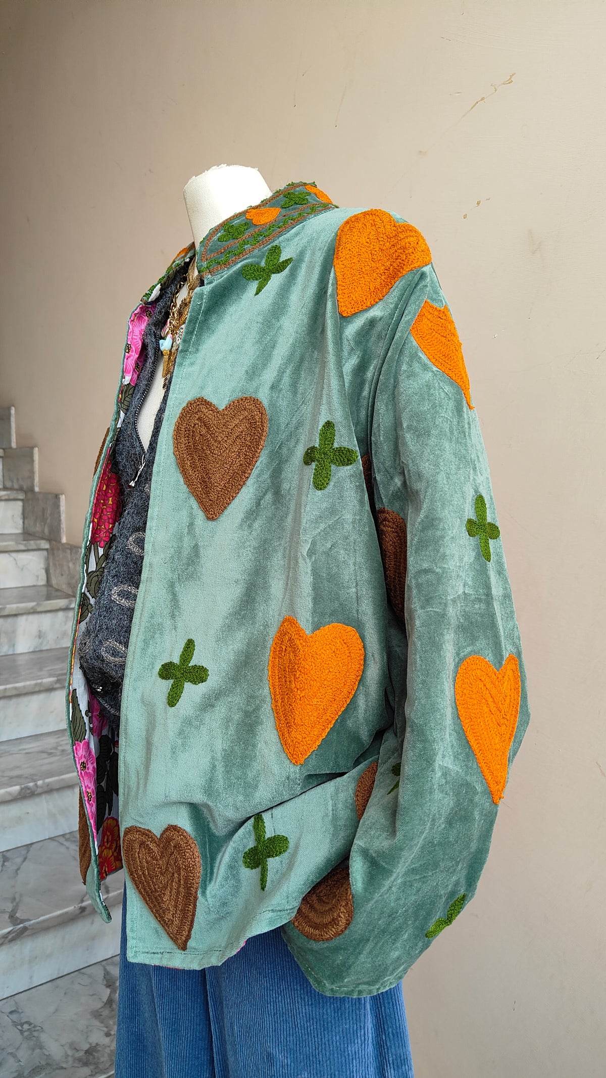 Giacca Boho con Tasche Laterali