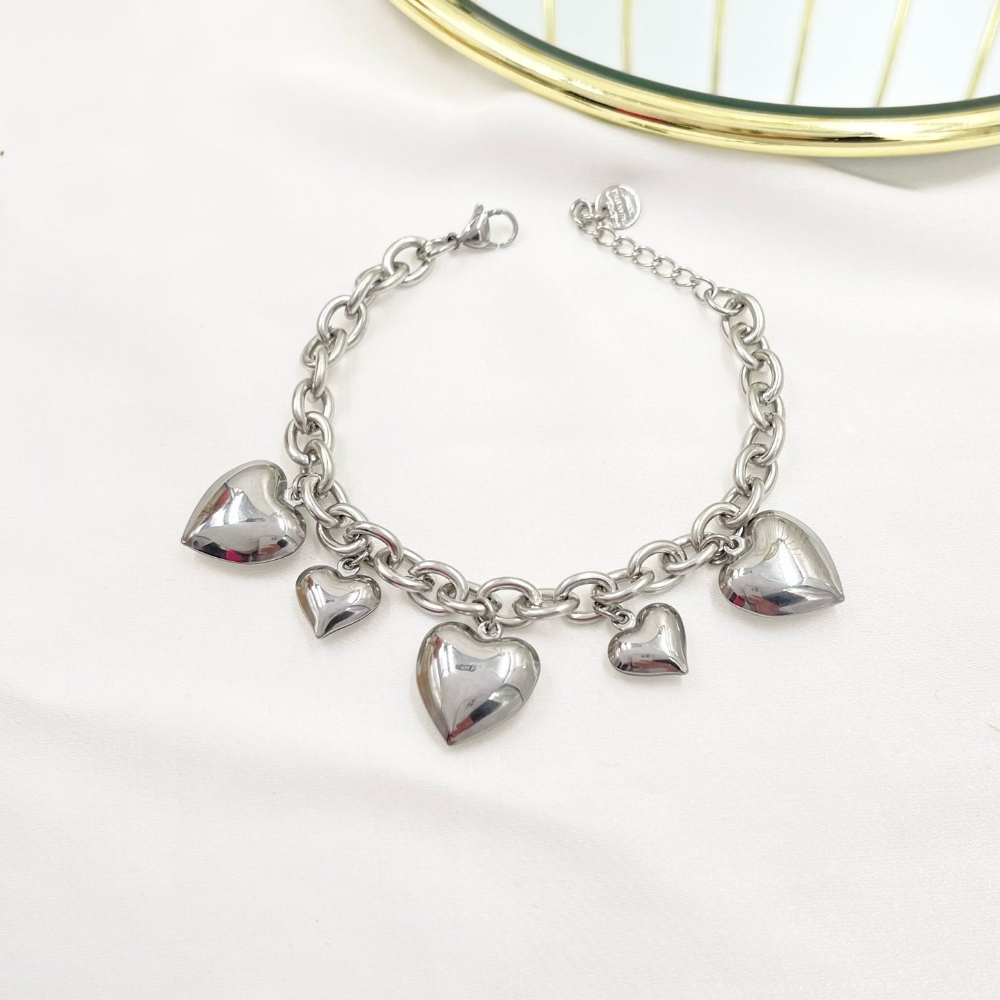 Bracciale cuore bombati