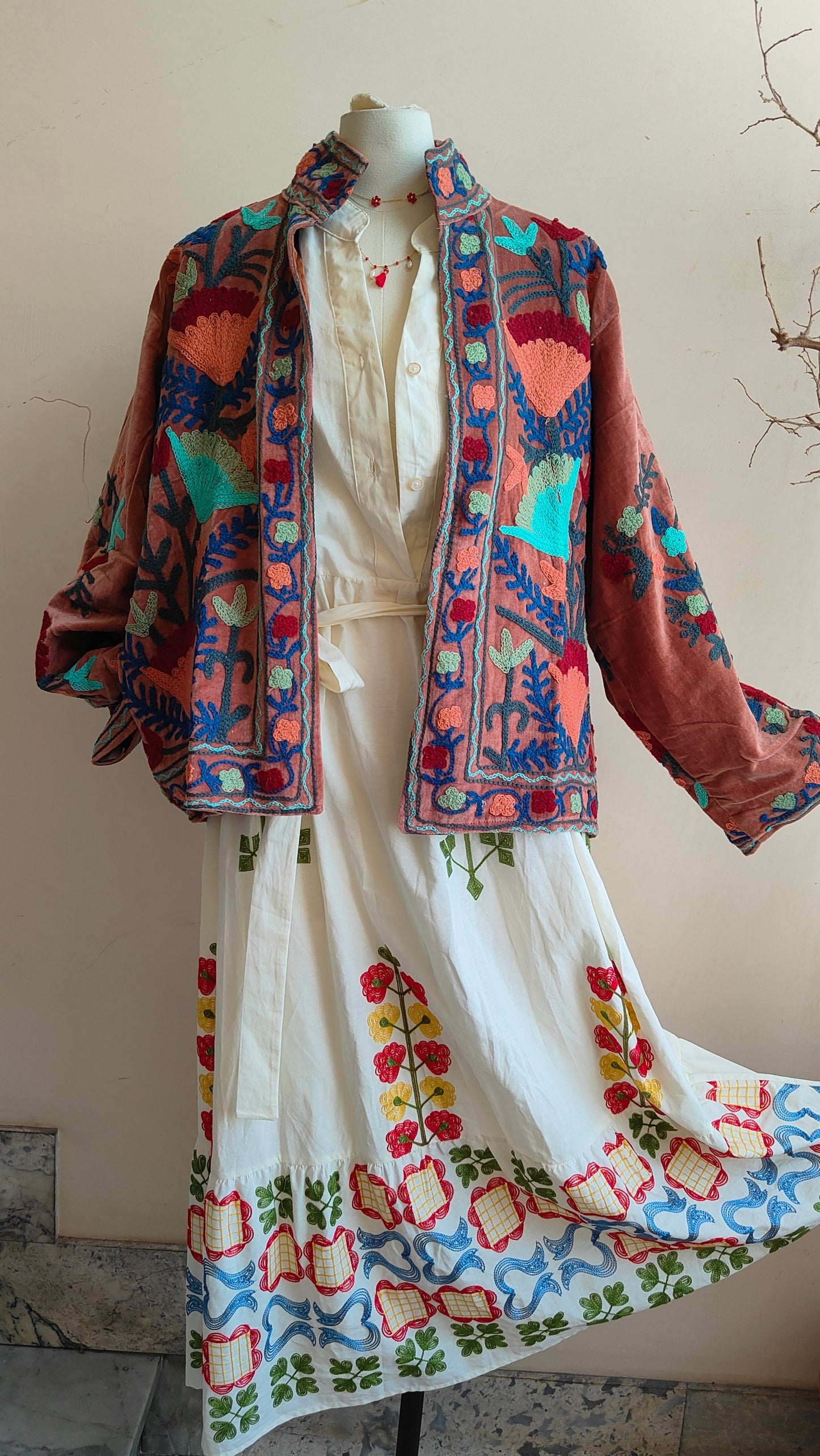 Giacca Boho con Tasche Laterali