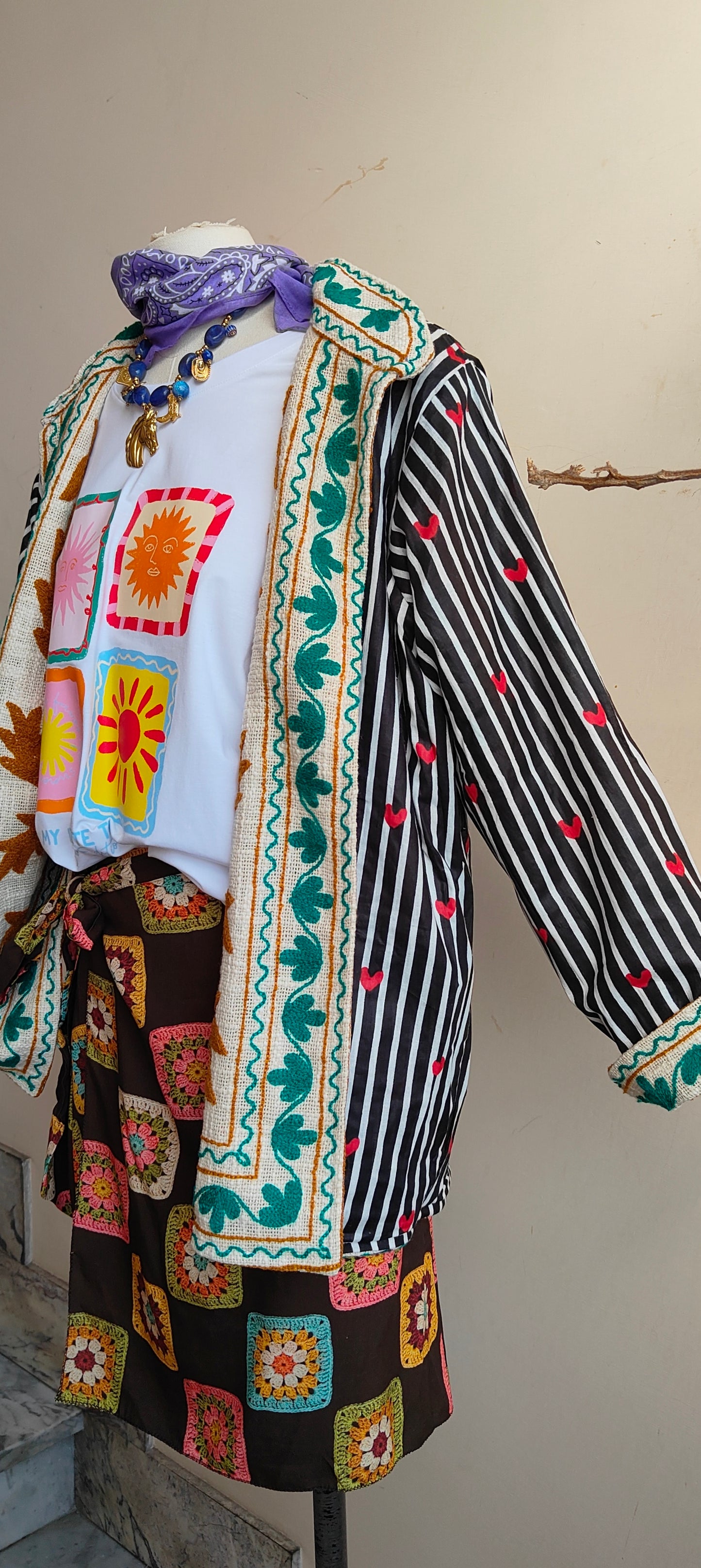 Giacca Boho tasche Canapa