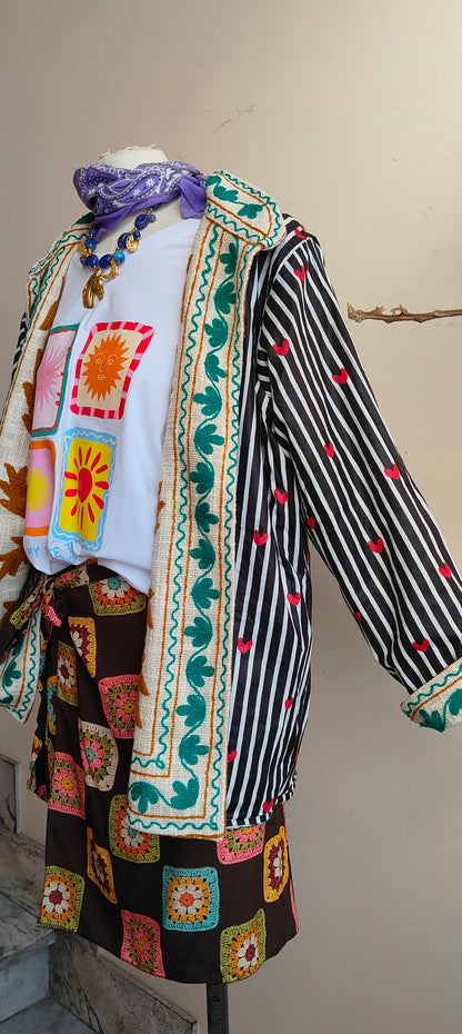 Giacca Boho tasche Canapa