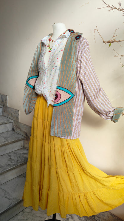 Giacca Boho con Tasche Laterali