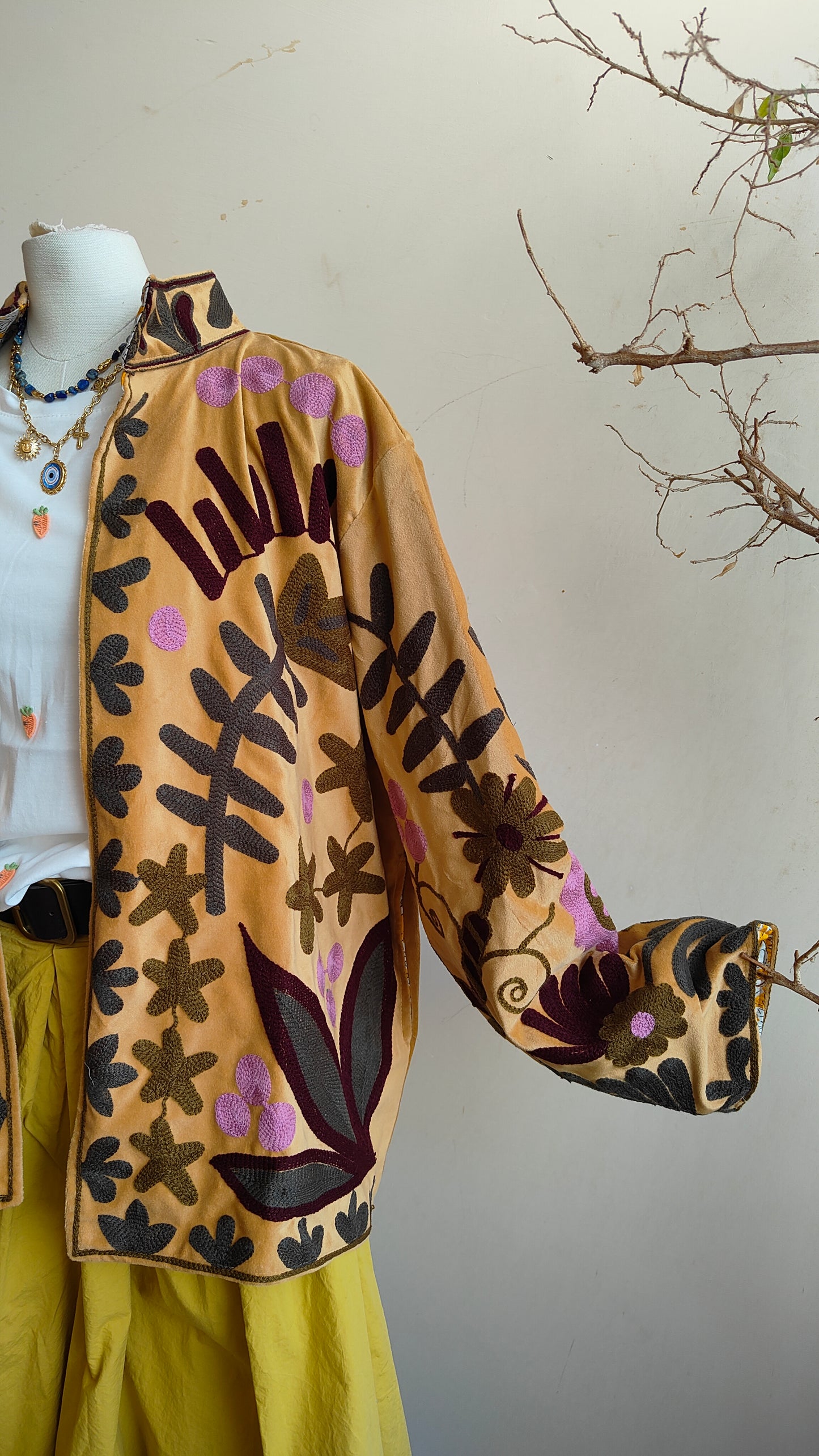 Giacca Boho con Tasche Laterali
