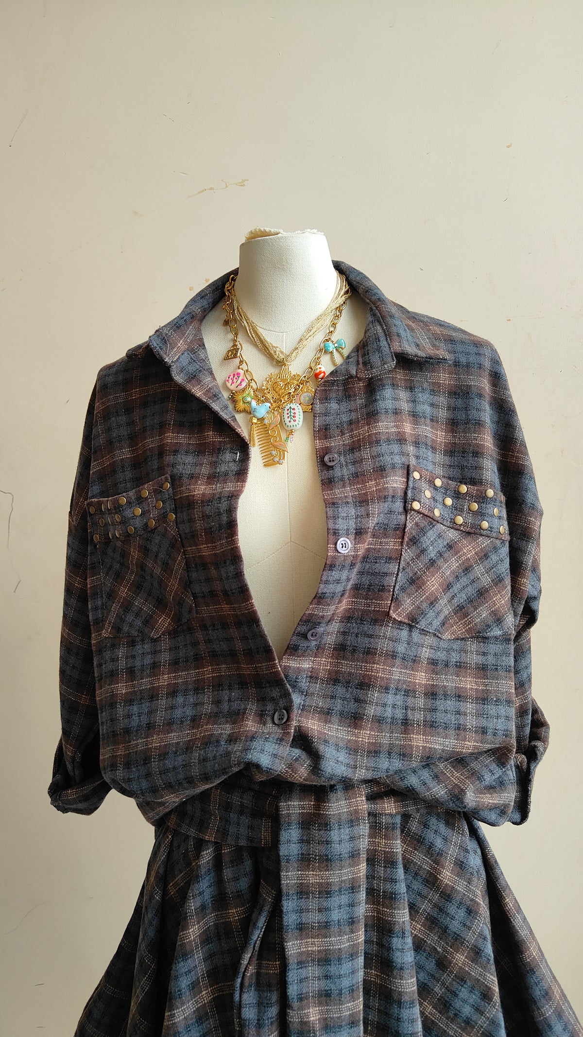 COMPLETO CHECK BORCHIE – CAMICIA & GONNA ASIMMETRICA