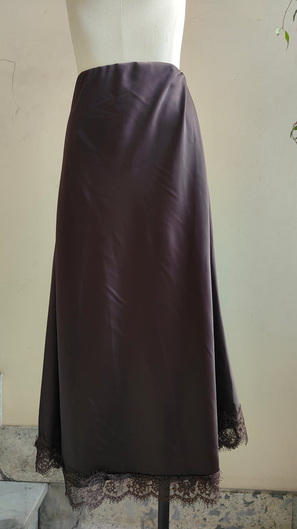 Gonna Satinata con Pizzo