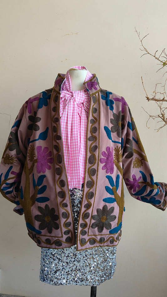 Giacca Boho con Tasche Laterali