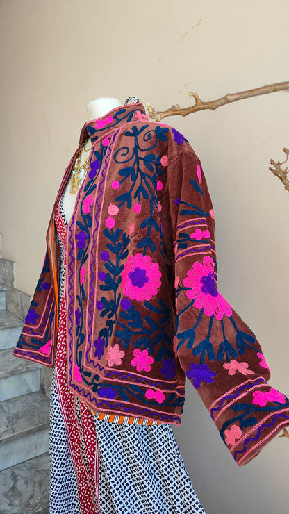Giacca Boho con Tasche Laterali