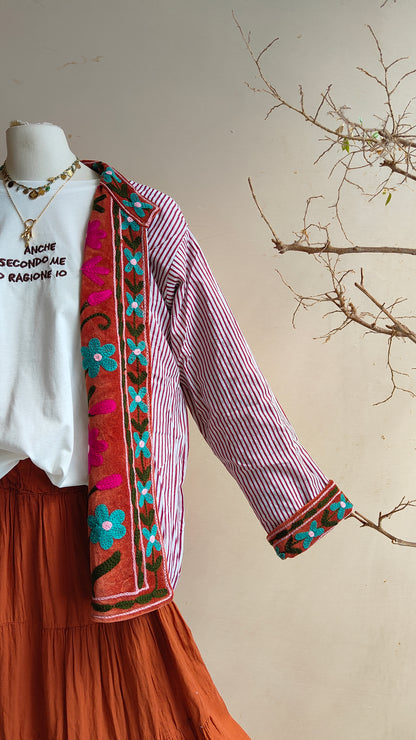 Giacca Boho con Tasche Laterali