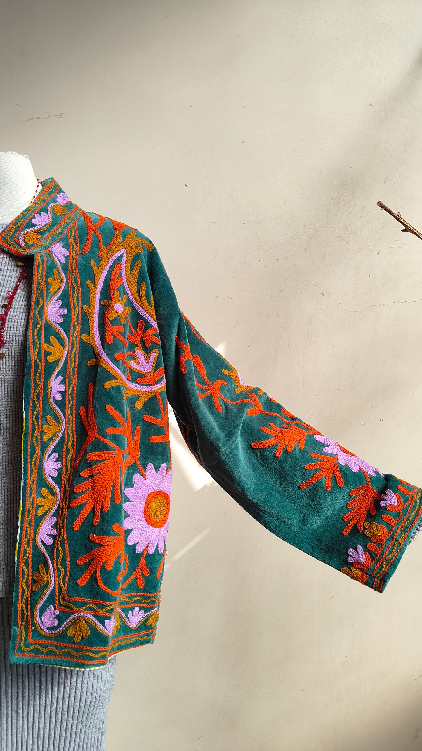 Giacca Boho con Tasche Laterali
