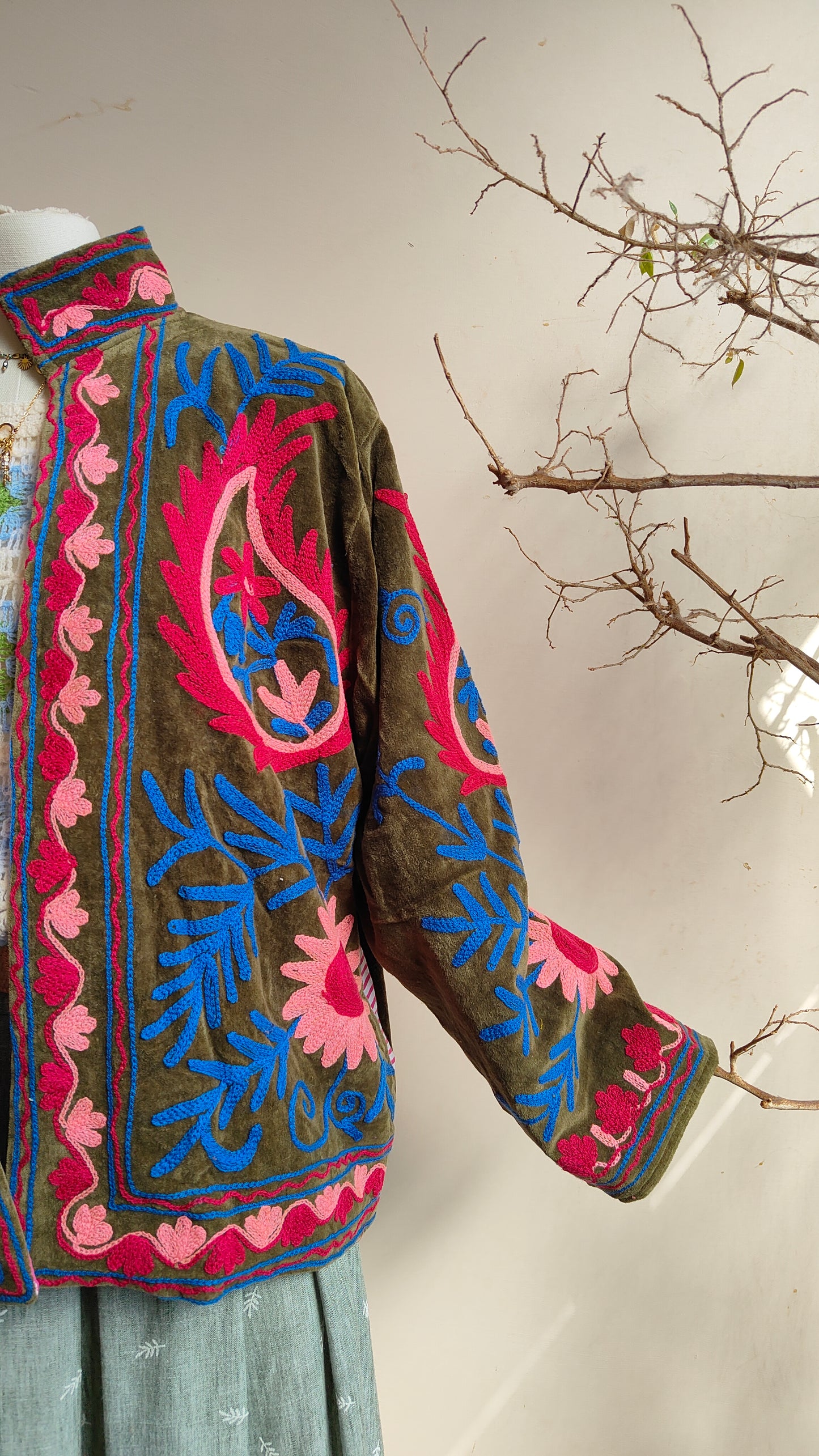 Giacca Boho con Tasche Laterali
