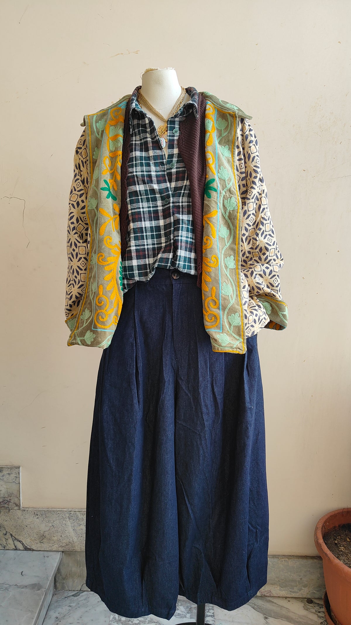 Giacca Boho con Tasche Laterali