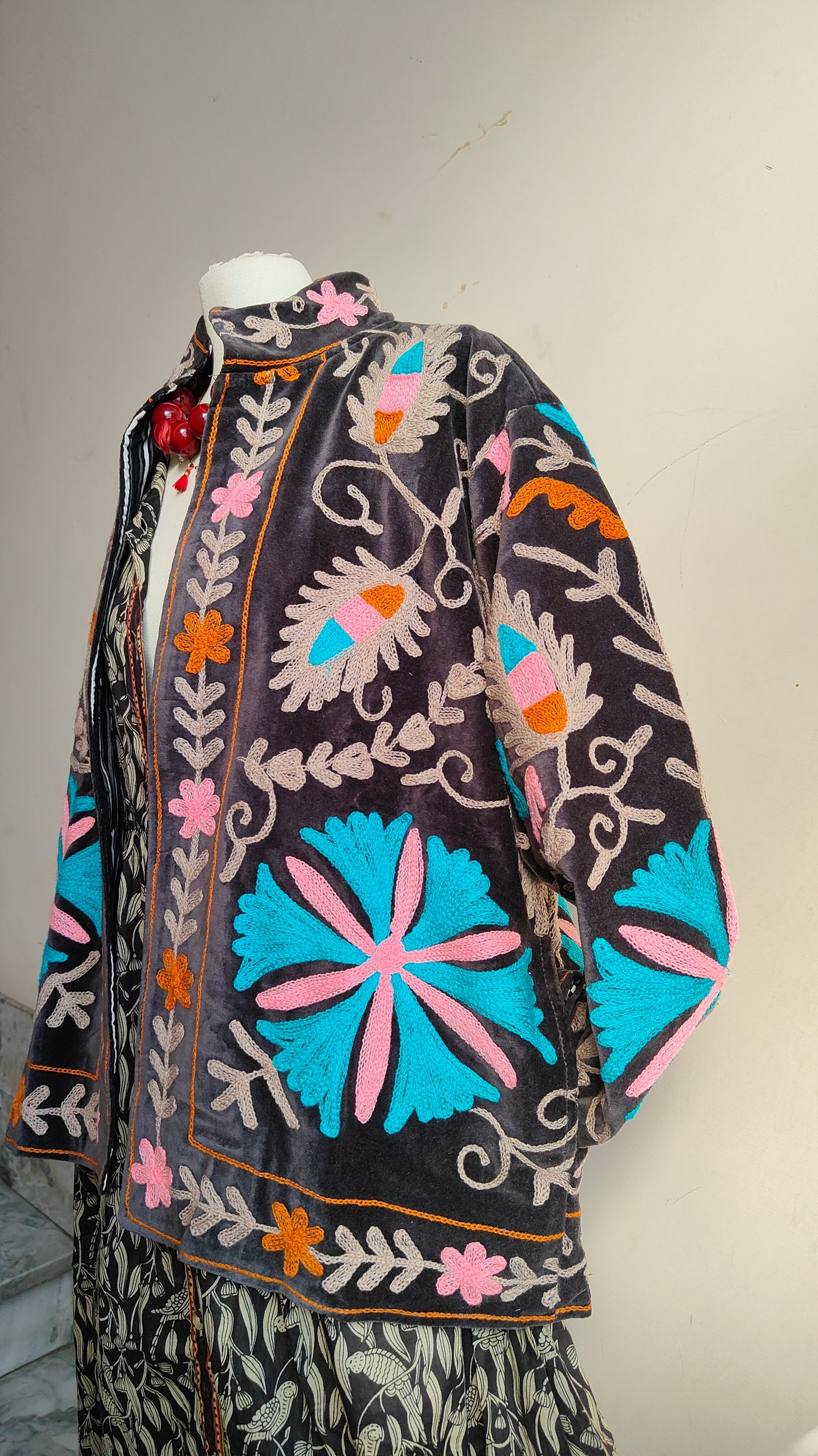 Giacca Boho con Tasche Laterali