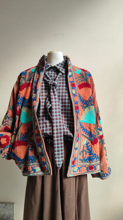 Giacca Boho con Tasche Laterali