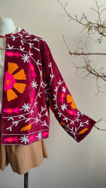 Giacca Boho con Tasche Laterali
