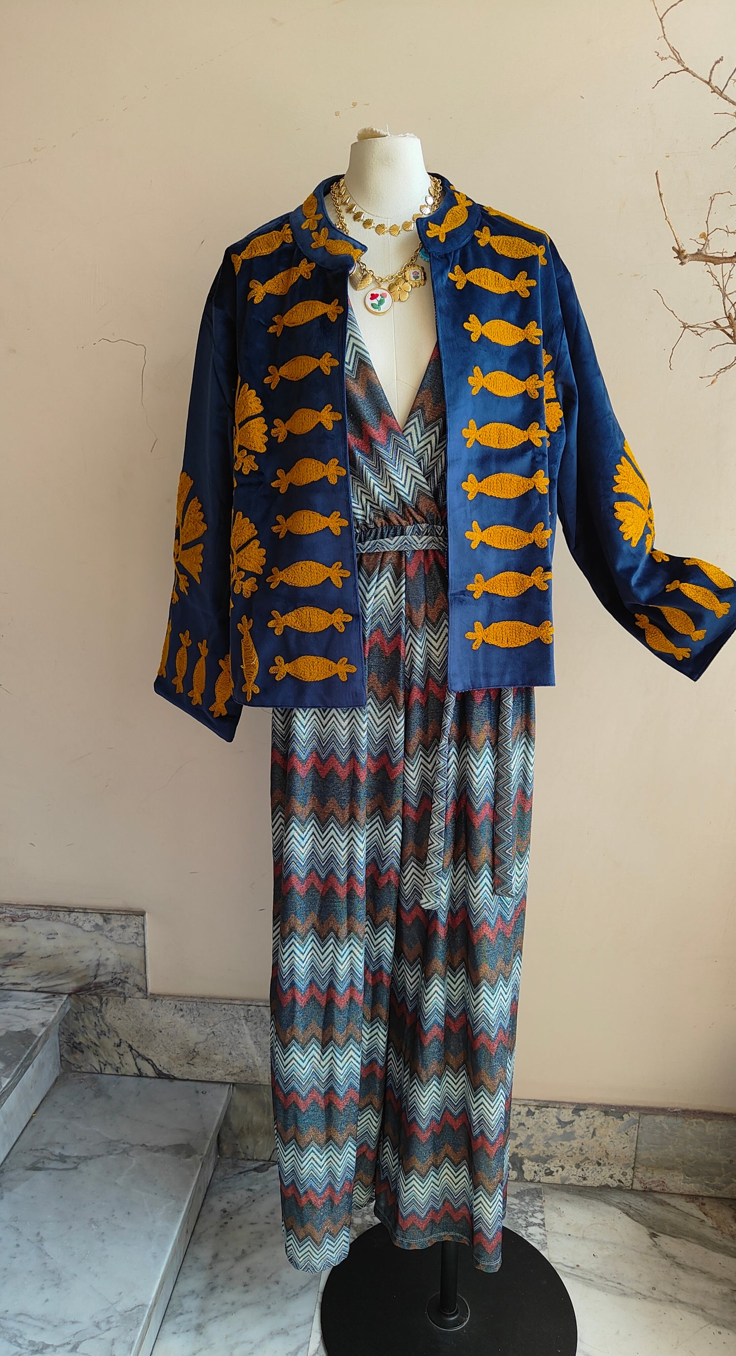 Giacca Boho con Tasche Laterali