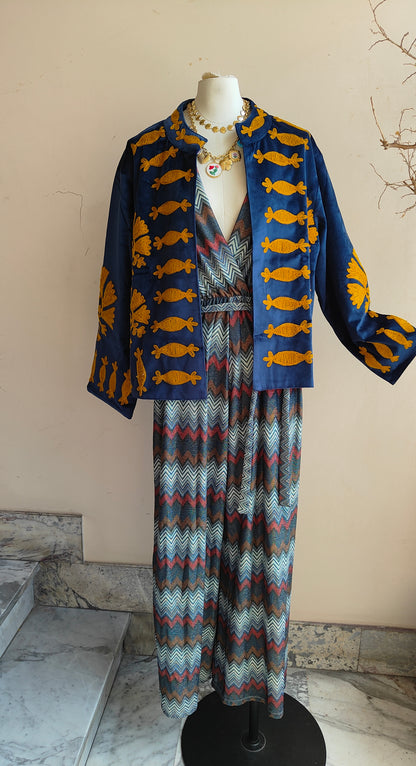 Giacca Boho con Tasche Laterali
