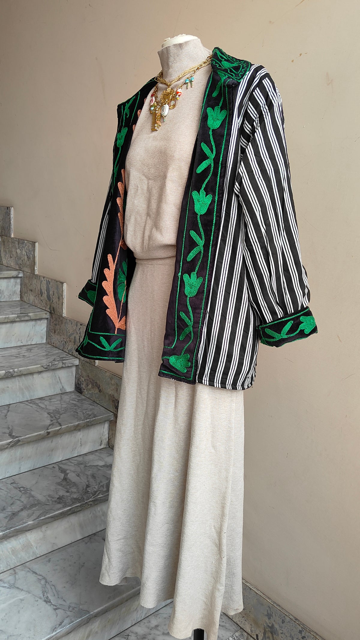 Giacca Boho con Tasche Laterali