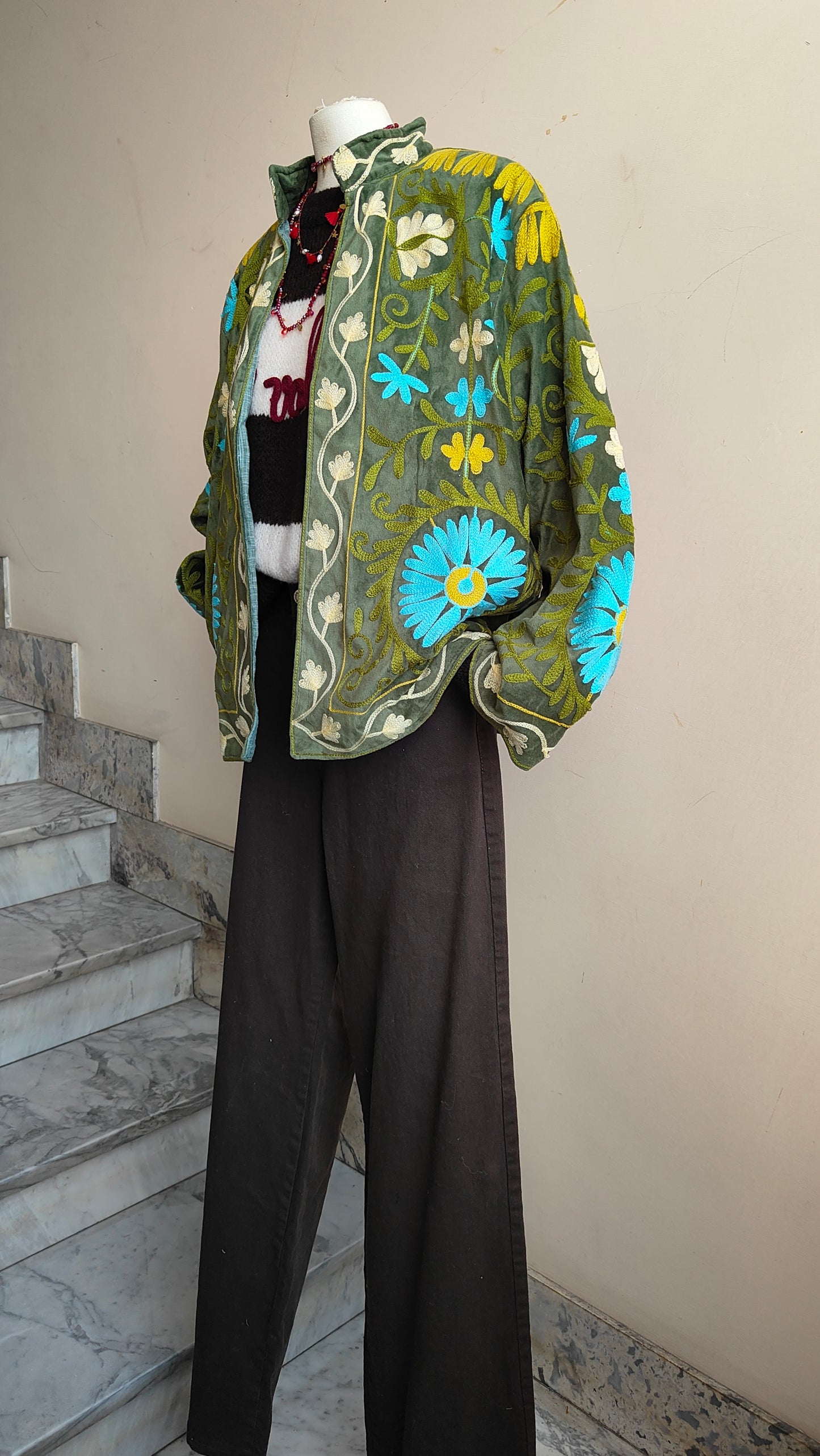 Giacca Boho con Tasche Laterali