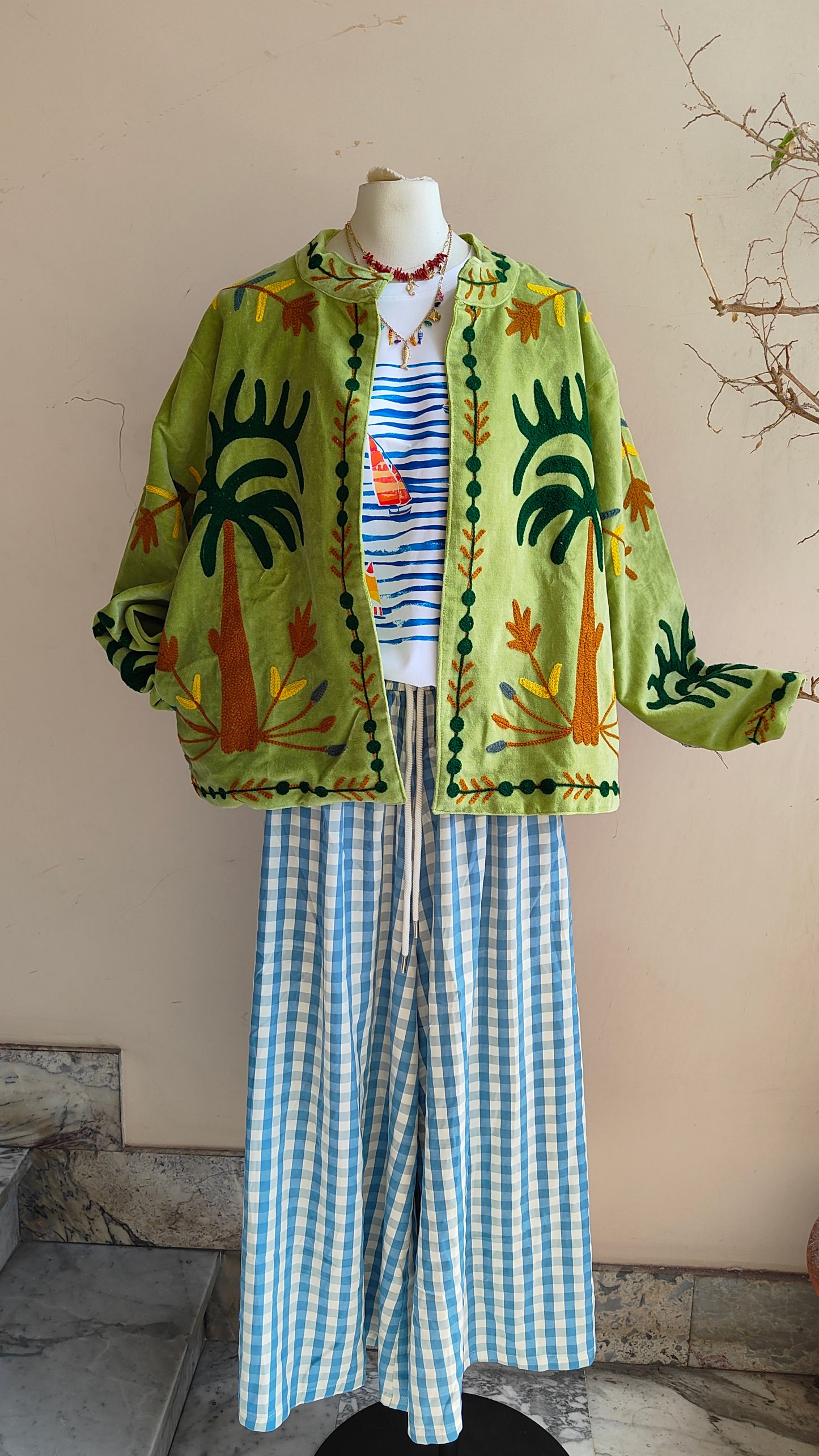 Giacca Boho con Tasche Laterali