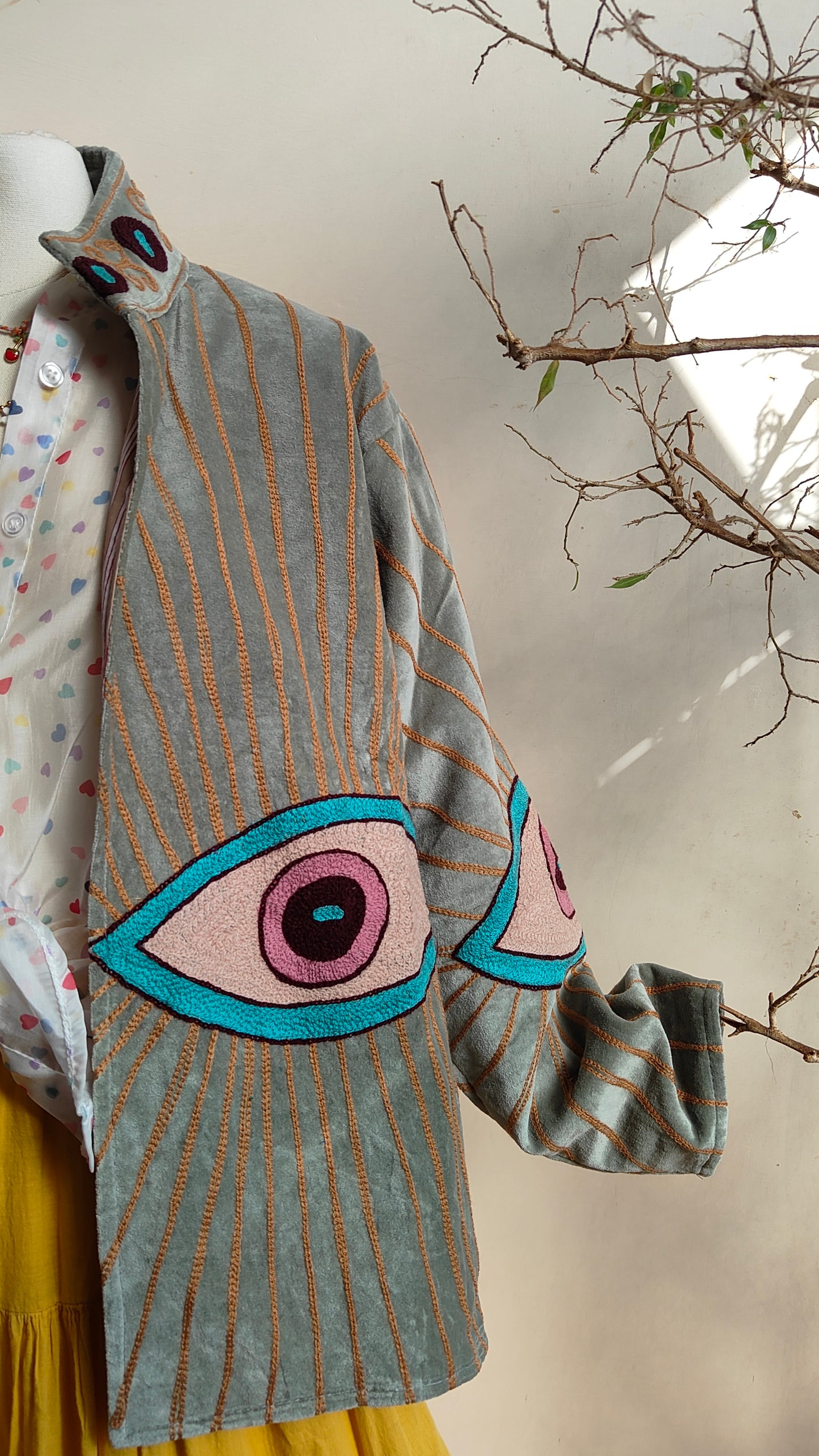 Giacca Boho con Tasche Laterali