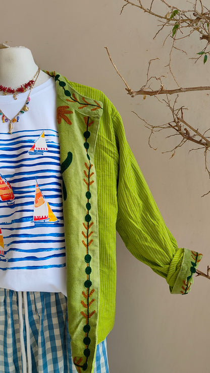 Giacca Boho con Tasche Laterali