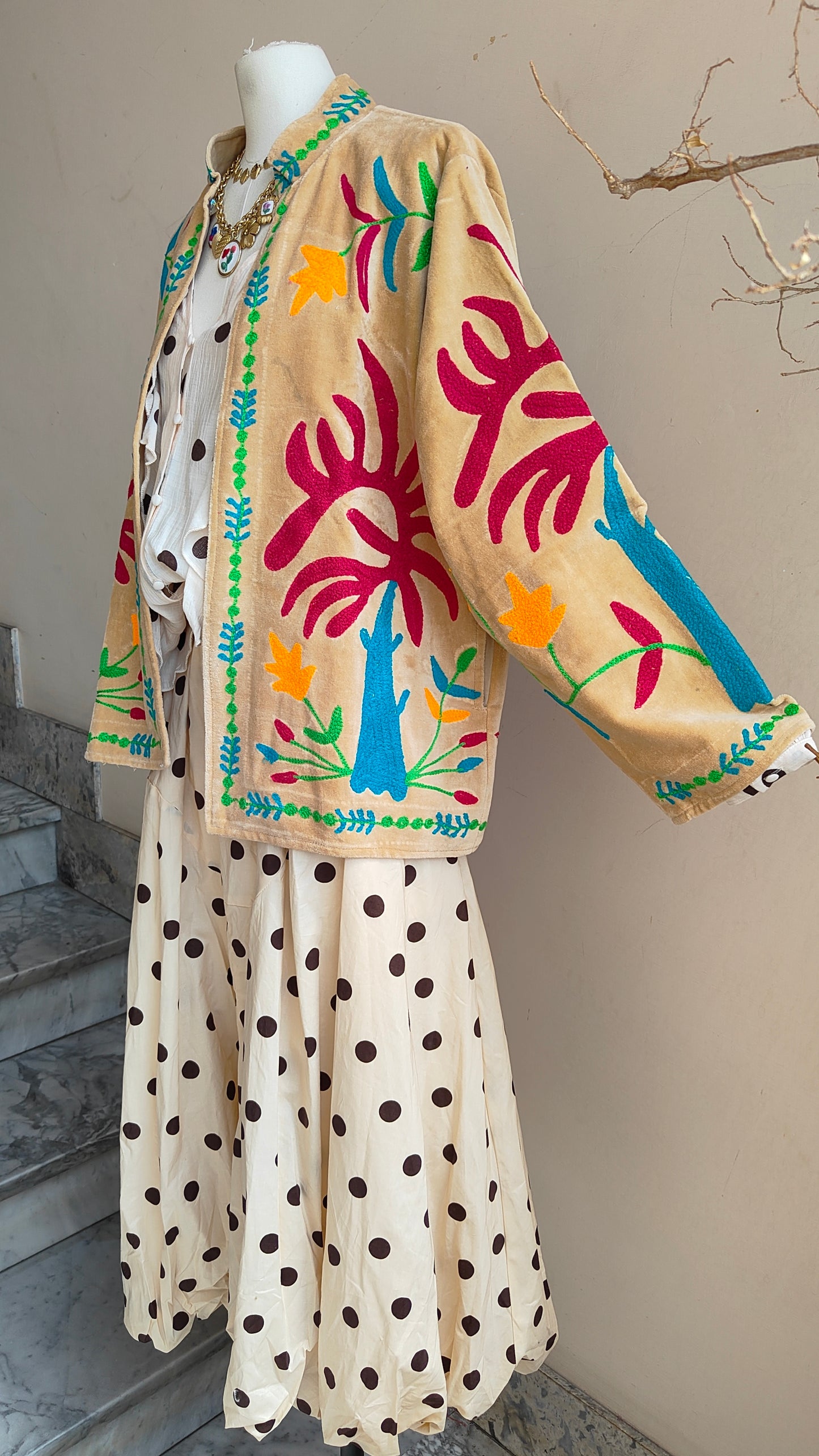 Giacca Boho con Tasche Laterali