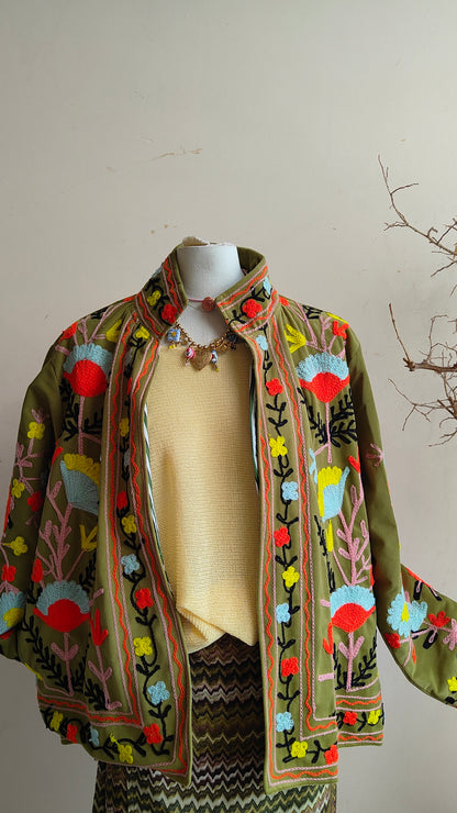 Giacca Boho con Tasche Laterali
