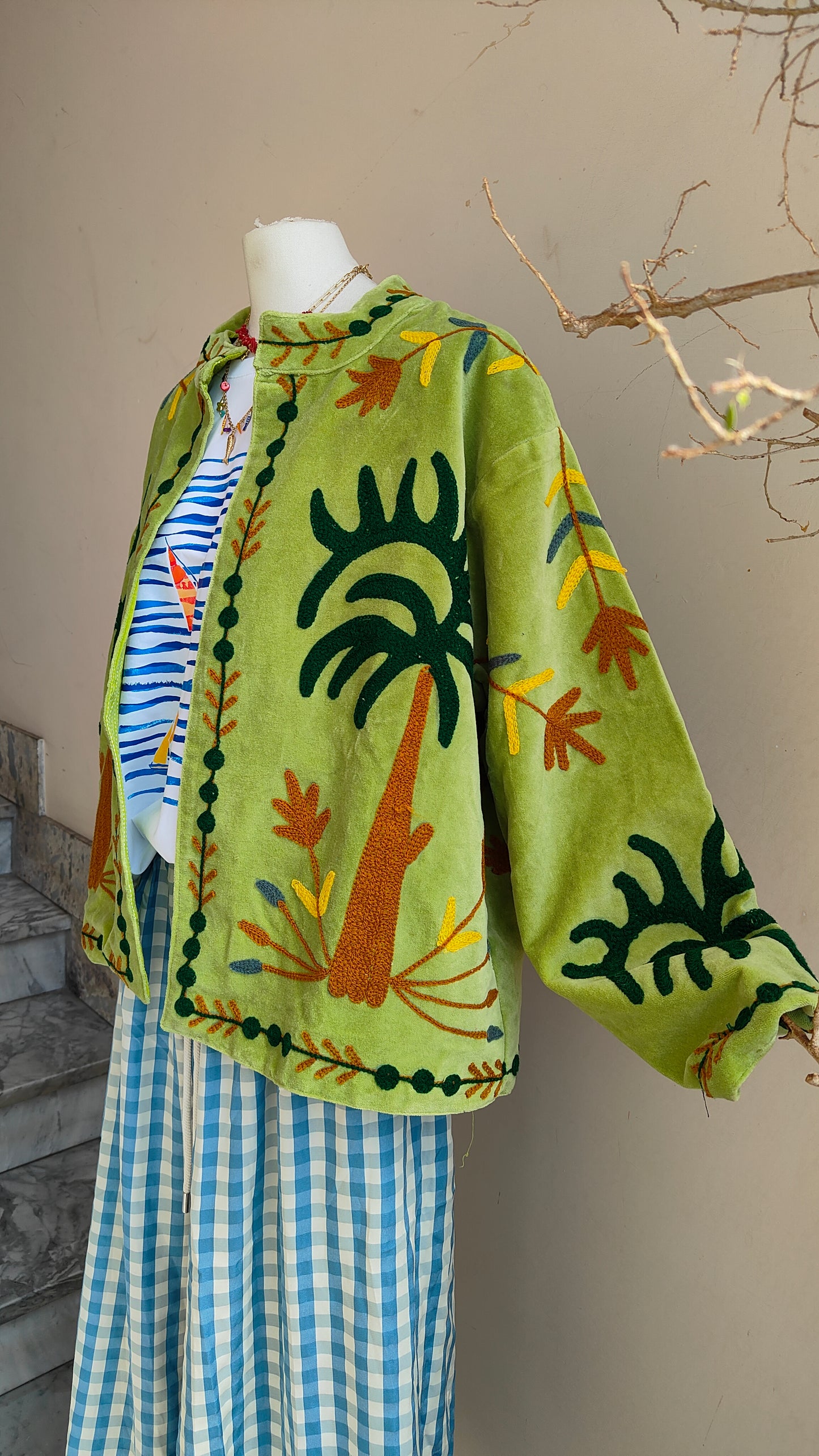 Giacca Boho con Tasche Laterali