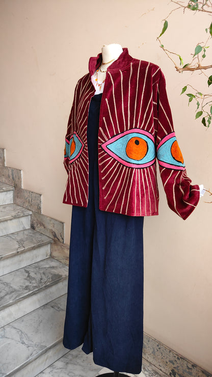 Giacca Boho con Tasche Laterali