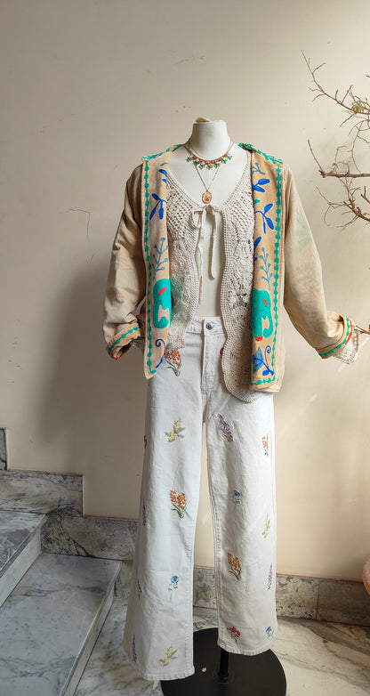 Giacca Boho con Tasche Laterali