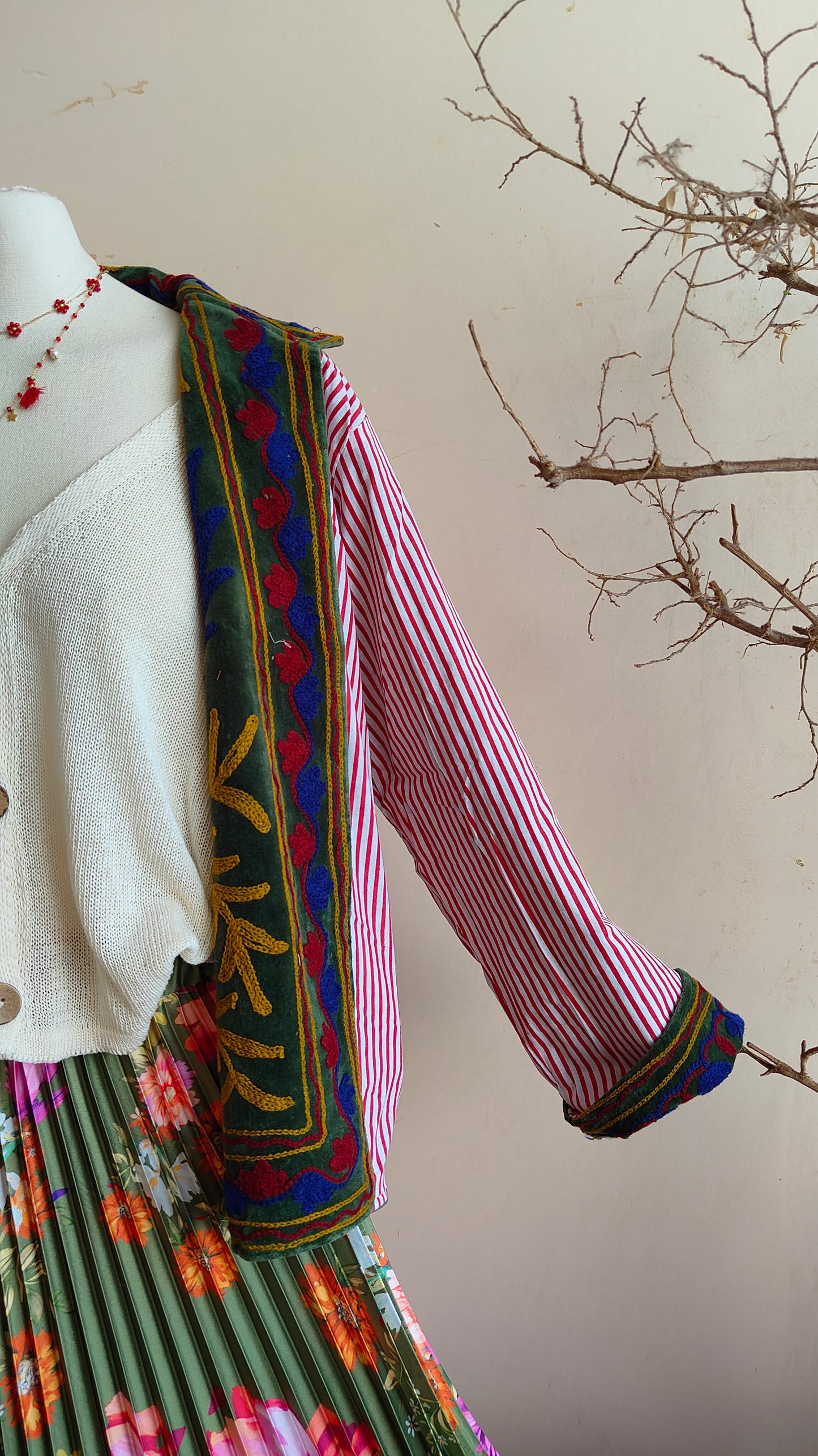Giacca Boho con Tasche Laterali