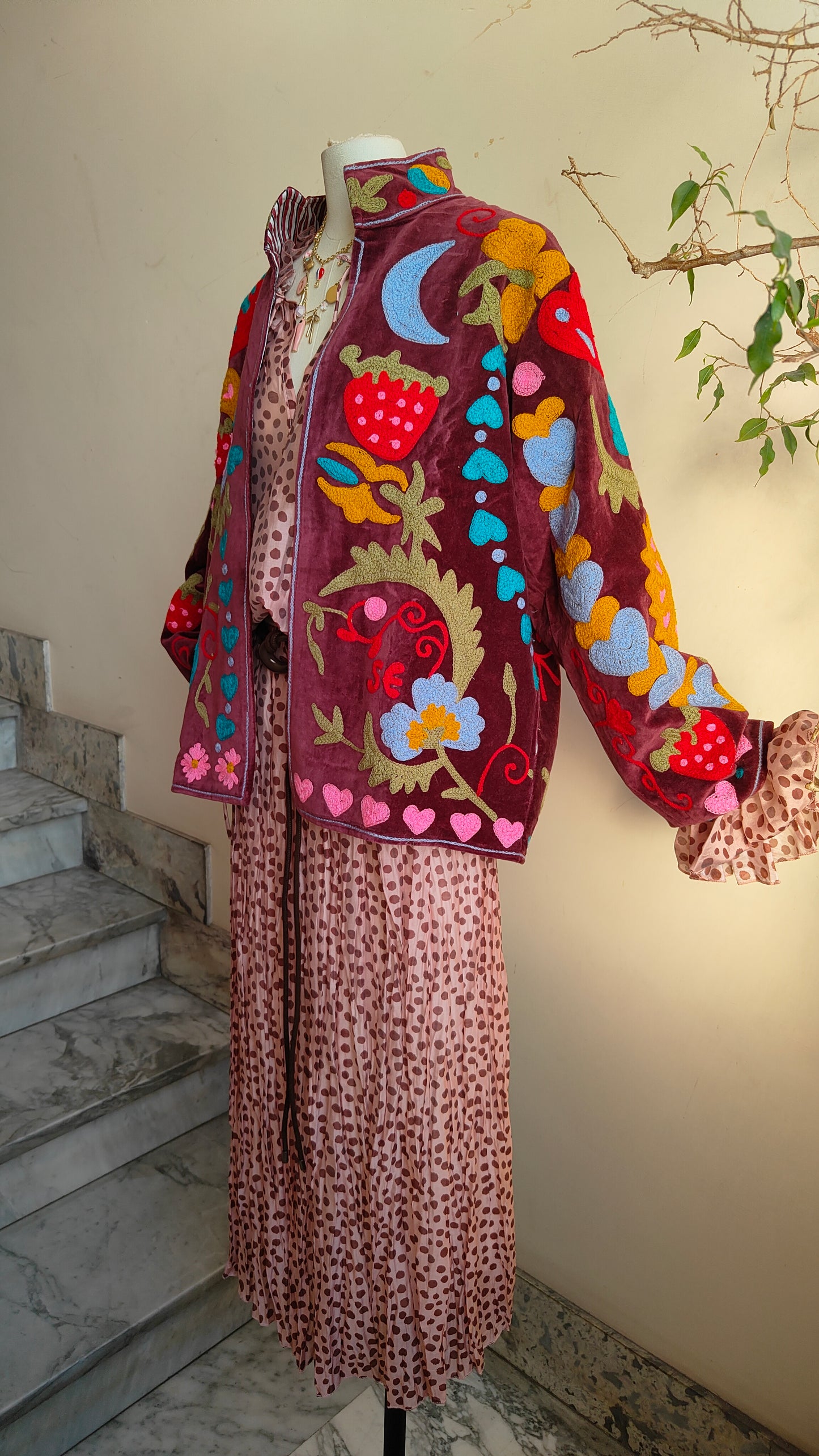 Giacca Boho con Tasche Laterali