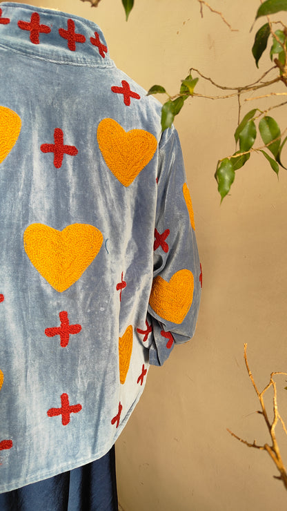 Giacca Boho con Tasche Laterali