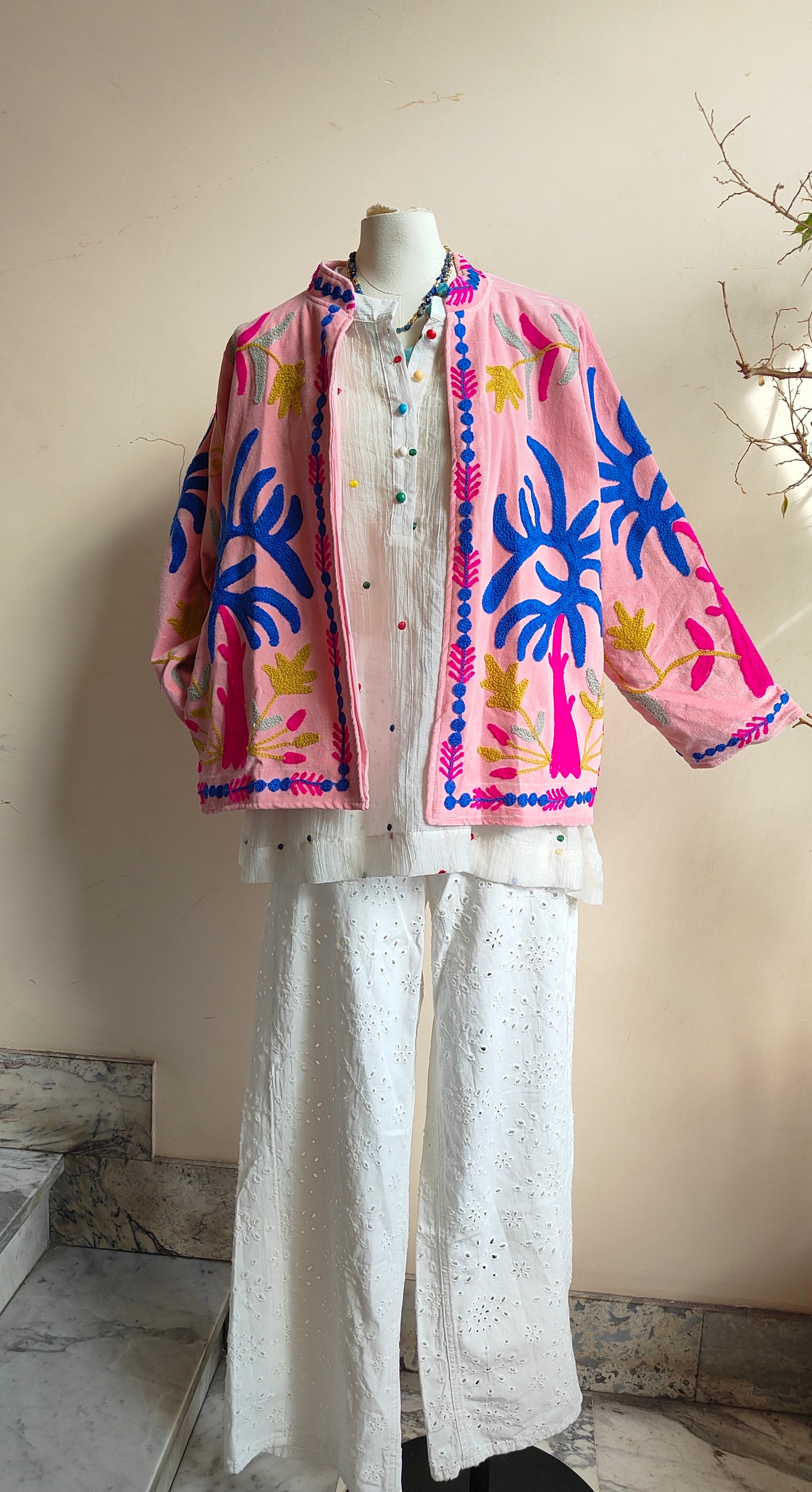 Giacca Boho con Tasche Laterali