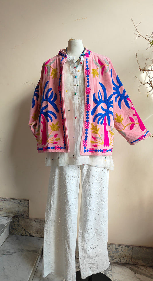 Giacca Boho con Tasche Laterali