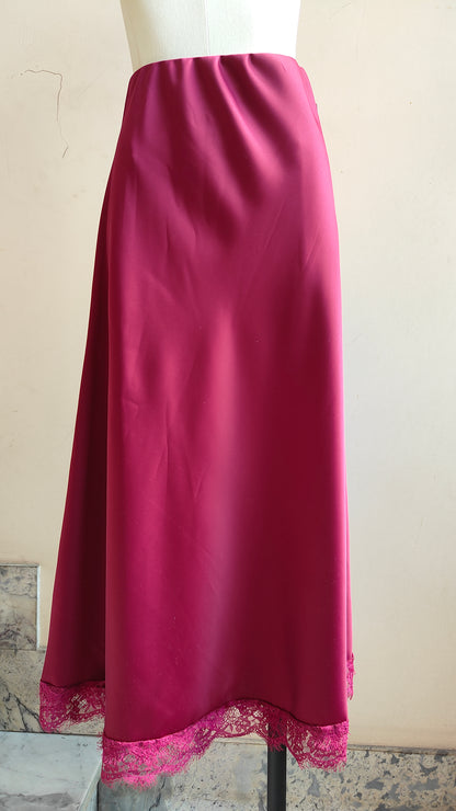 Gonna Satinata con Pizzo